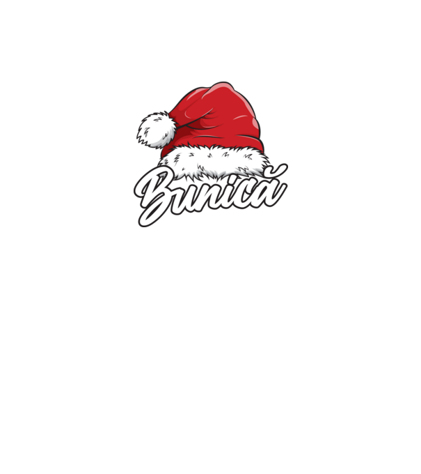 bunică Santa Hat model negru pe tricou