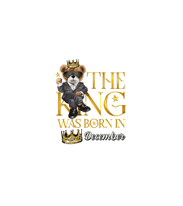 The king was born int DECEMBER model negru pe tricou