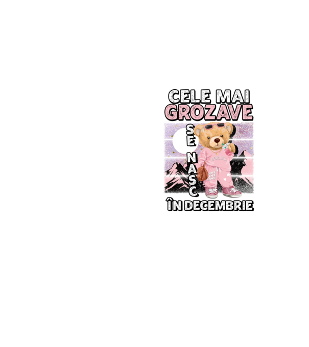 RETRO teddy fetişcană DECEMBRIE model galben neon pe tricou