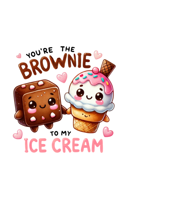 Brownie to my Ice Cream model negru pe tricou