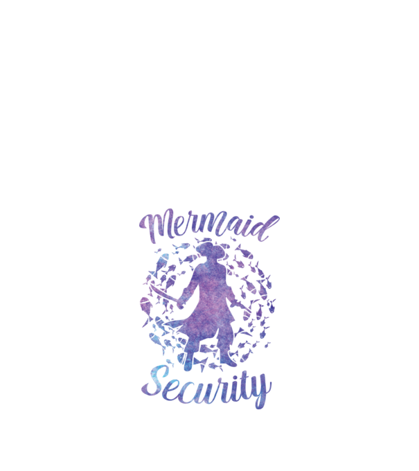 Mermaid Security boys aquarell model negru pe tricou