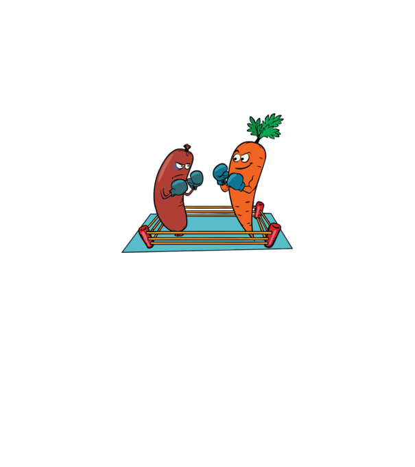 sausage vs carrot model gri pe tricou