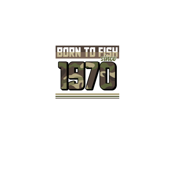 Born to fish since 1970 model negru pe tricou