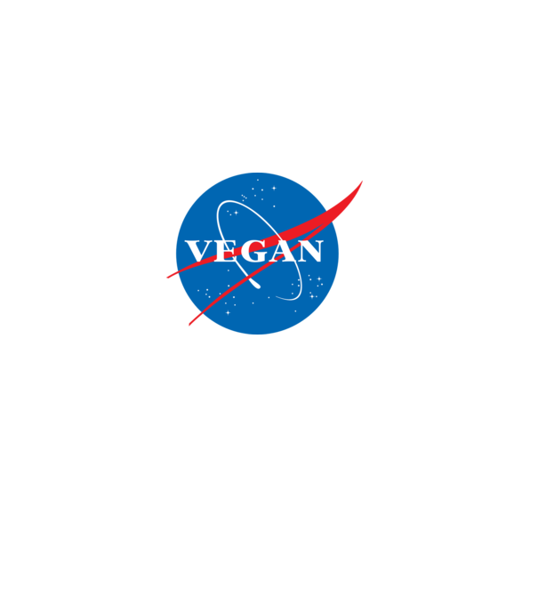 vegan nasa model alb pe tricou