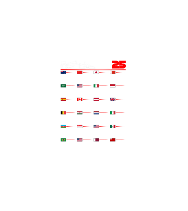 F1 calendar 2025 negru model negru pe tricou