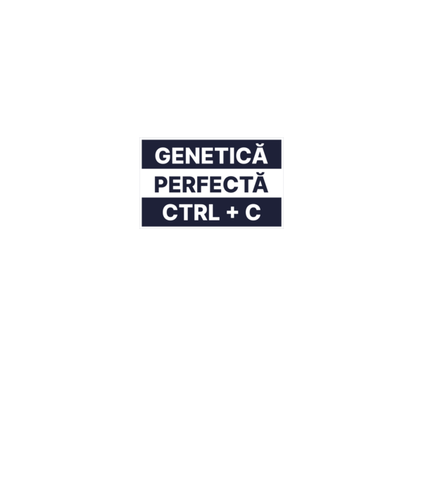 Genetică perfectă CTRL + V model alb pe tricou