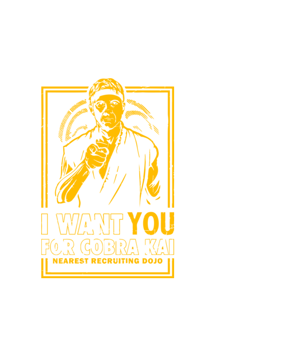 I want you cobra kai model alb pe tricou