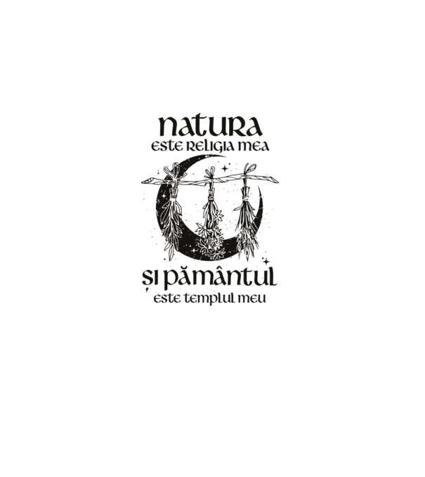 Natura este religia mea model alb pe tricou