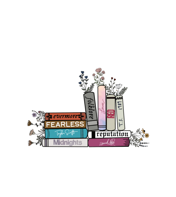 Eras tour books color 2 model alb pe tricou