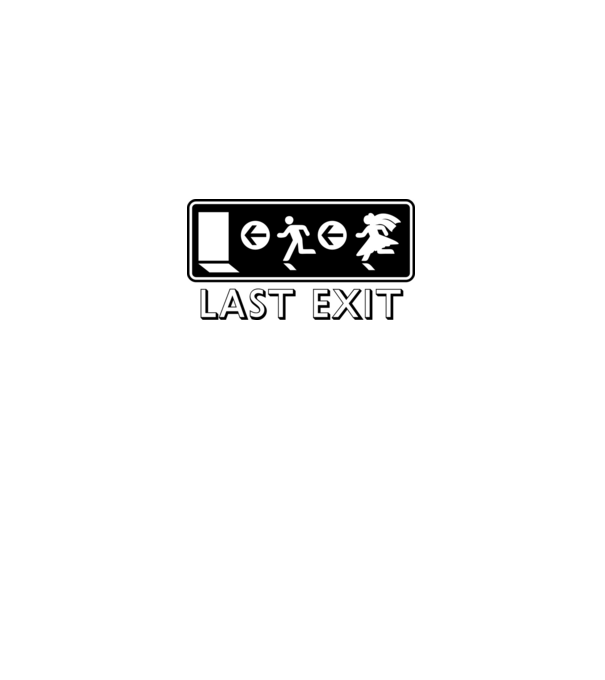 Last Exit model alb pe tricou
