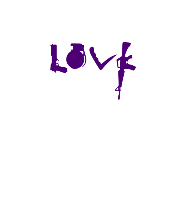 Lovegun model alb pe tricou