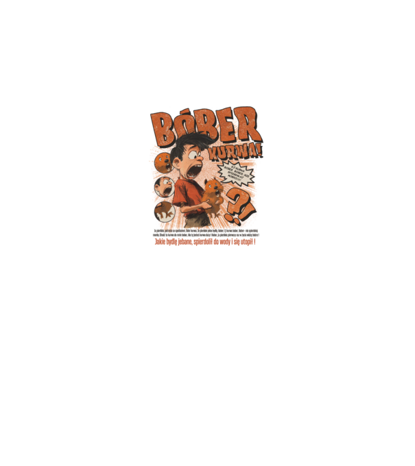 Bobr Kurwa comic model albastru deschis pe tricou
