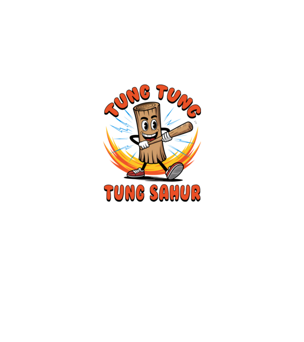 Tung Tung Tung Sahur drăguț model negru pe tricou