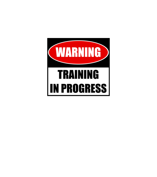 Warning Training In Progress model gri pe tricou
