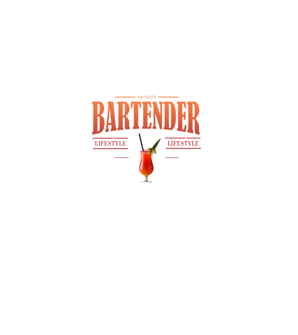 Lifestyle Bartender model alb pe tricou