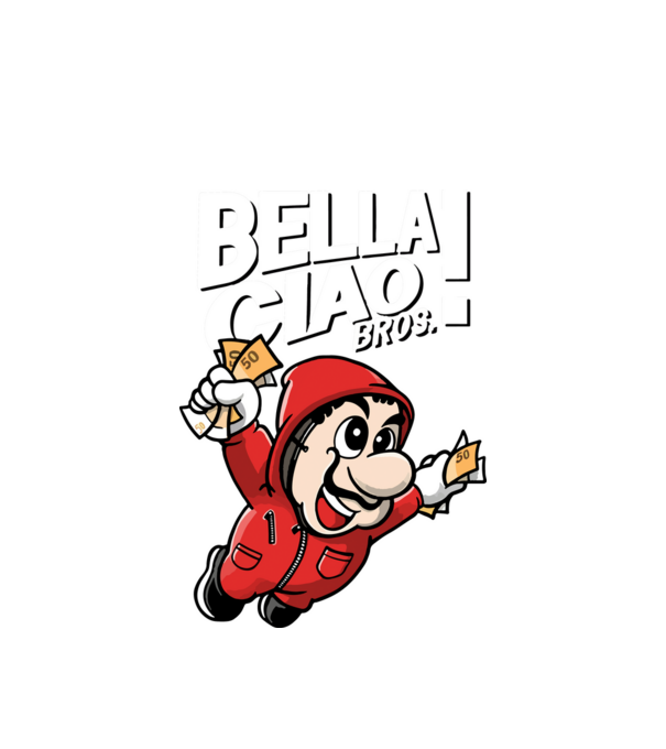 mario la casa de papel model alb pe tricou