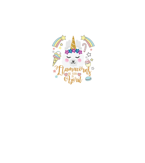 Llamacorns are born in April model alb pe tricou