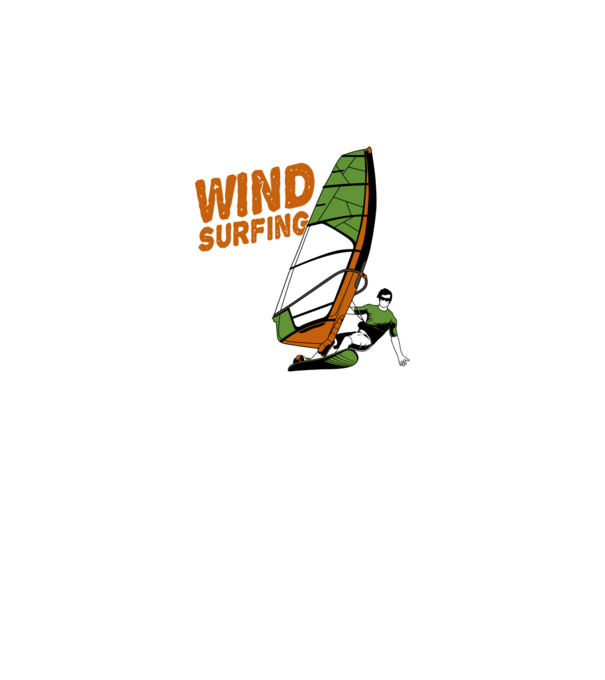 Wind Surf model negru pe tricou