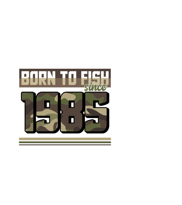 Born to fish since 1985 model negru pe tricou