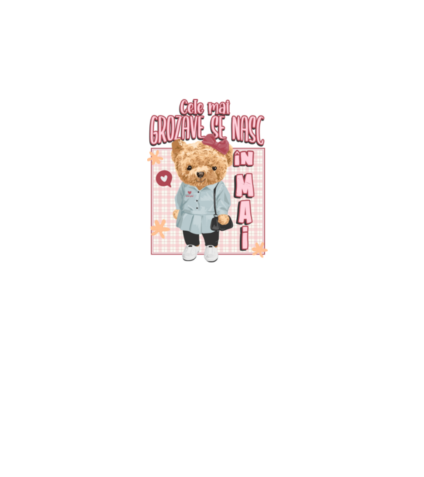 Teddy cele cool girl MAI model alb pe tricou