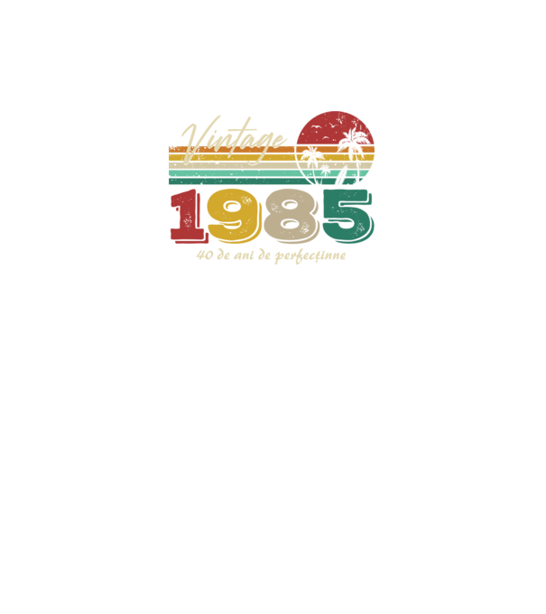 VINTAGE 1985 model negru pe tricou