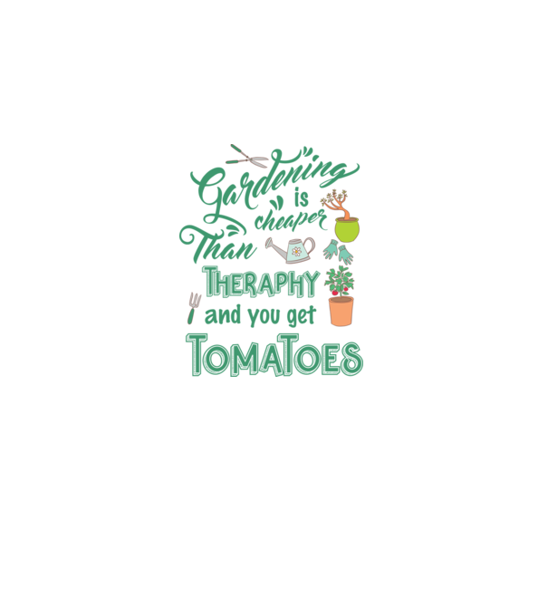 Gardening is cheaper than theraphy model alb/roșu pe tricou