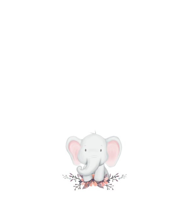 Elefant cu flori model negru pe tricou