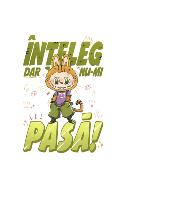 Înțeleg dar nu-mi pasă! model negru pe tricou