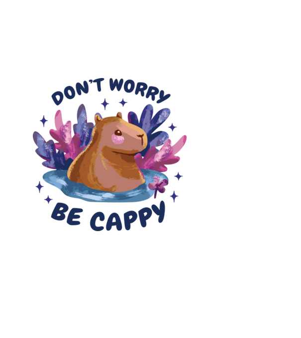Don't worry be Cappy - capibară model albastru deschis pe tricou