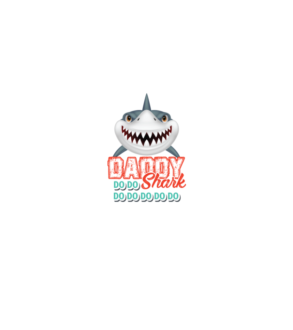 Daddy shark model alb pe tricou