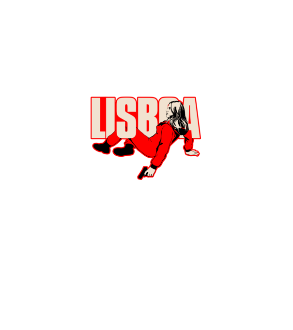 lisboa la casa de papel model negru pe tricou