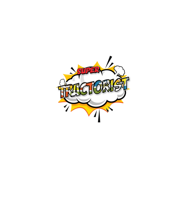 Super Tractorist model alb pe tricou