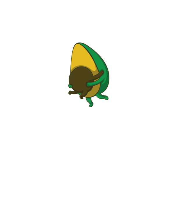 Avocado model alb pe tricou