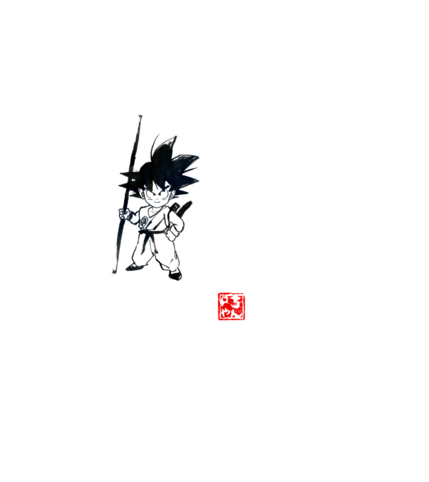 son goku art model negru pe tricou