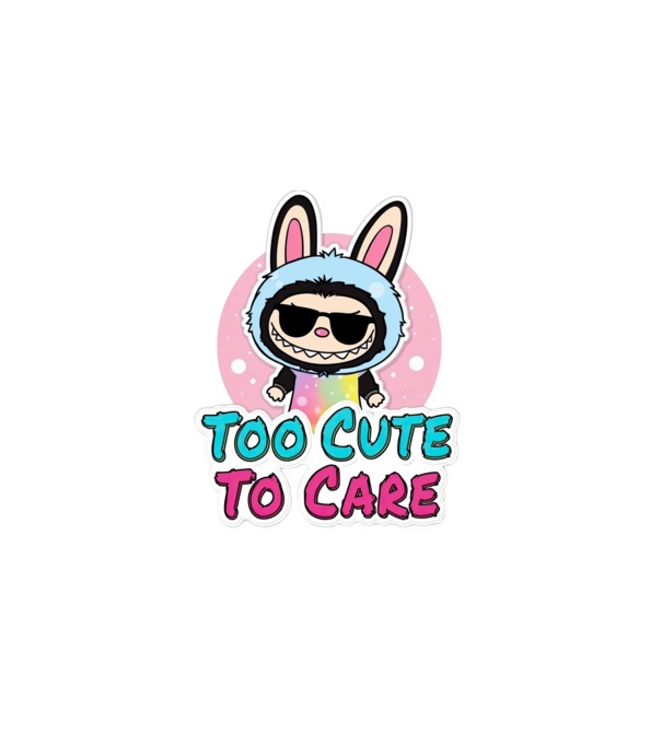 Too cute to care model negru pe tricou