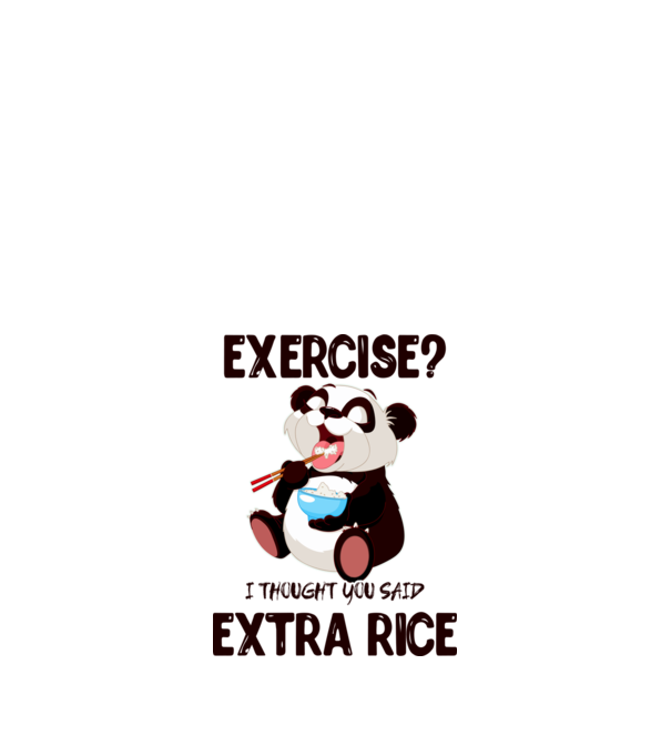 Exercise panda model alb pe tricou