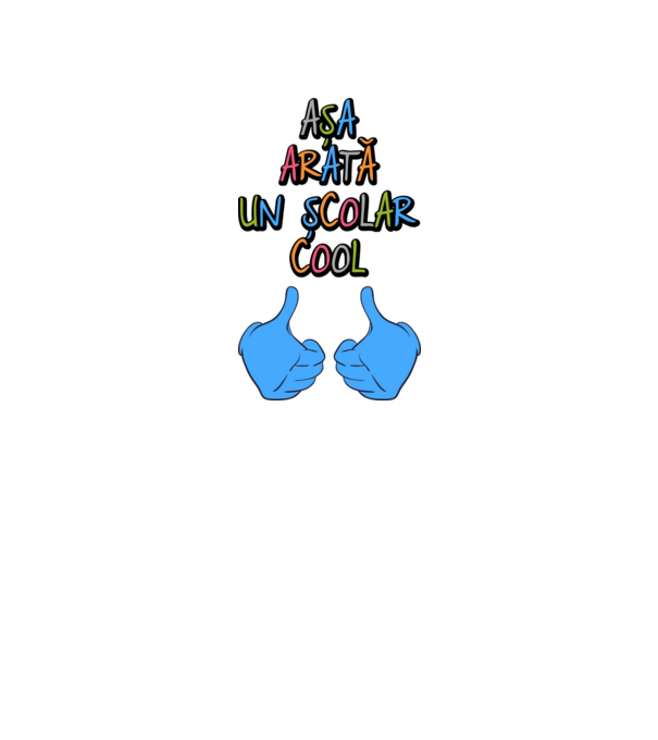 așa arată un școlar cool model alb pe tricou