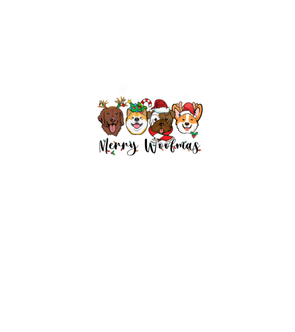 Merry woofmas 2 model alb pe tricou