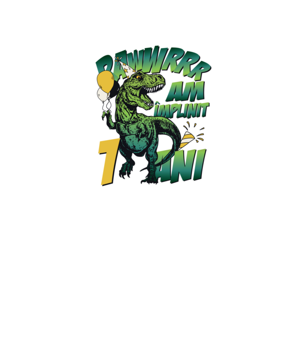 Rawr Am împlinit 1 an model alb pe tricou