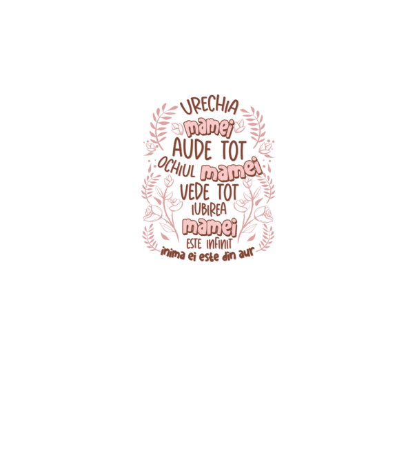 Iubirea mamei este infinit model alb pe tricou