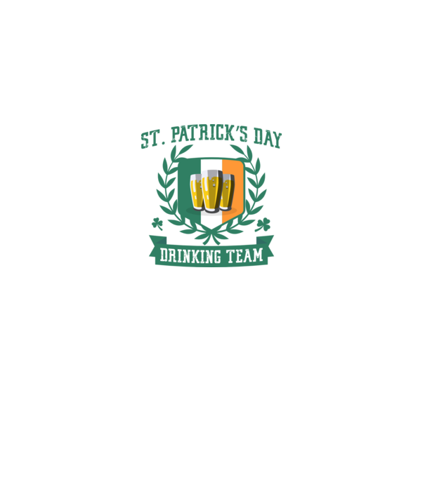 St Patrick Drinking team model alb pe tricou