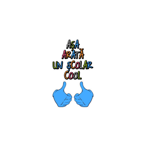 așa arată un școlar cool model alb pe tricou