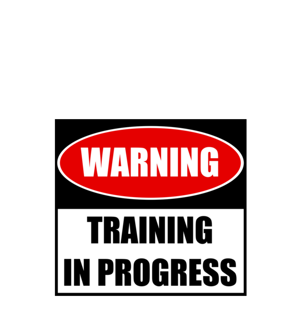 Warning Training In Progress model verde de măr pe tricou