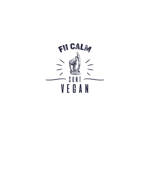 fii calm, sunt VEGAN model alb pe tricou