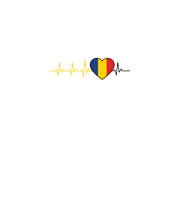 România heartbeat model gri pe tricou