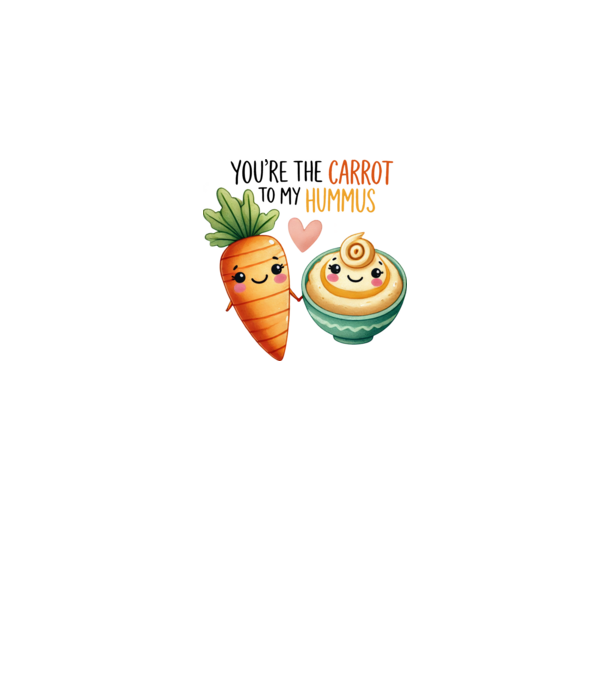 Carrot to my Hummus model alb pe tricou