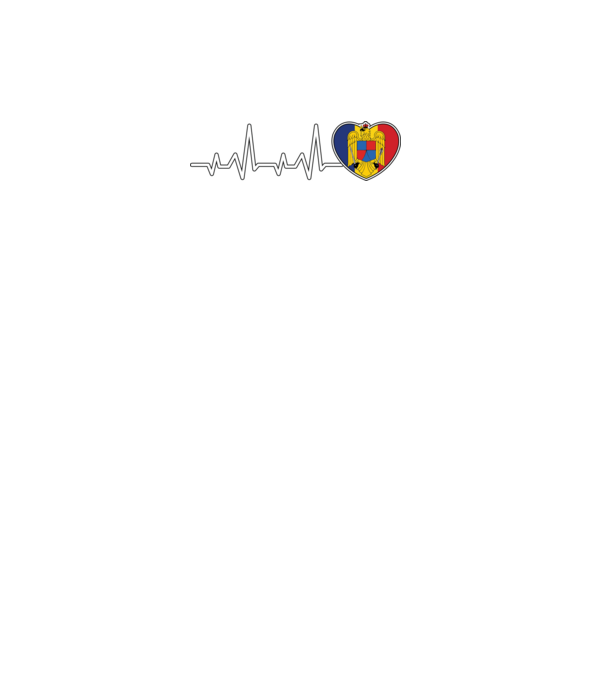 ROMANIA heartbeat model negru pe tricou