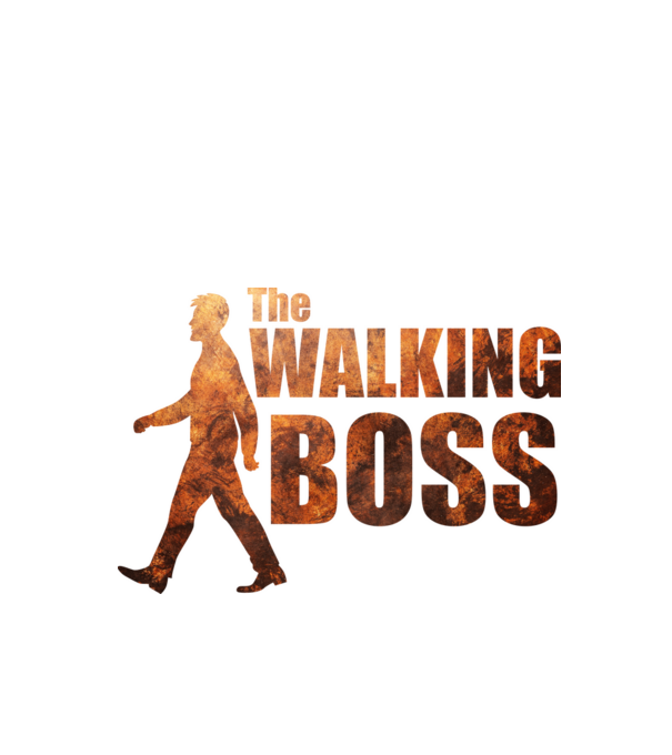 Walking boss model negru pe tricou