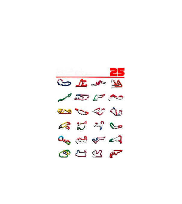F1 calendar 2025 Negru model negru pe tricou
