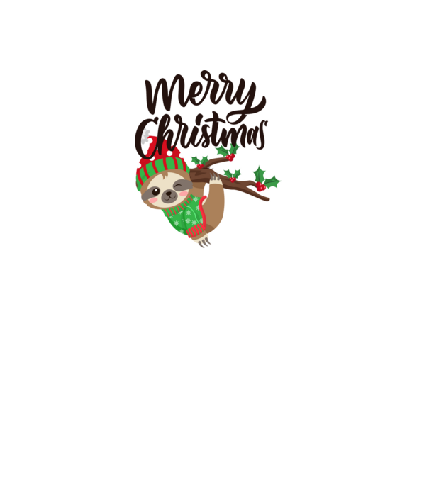 Merry christmas sloth model alb pe tricou